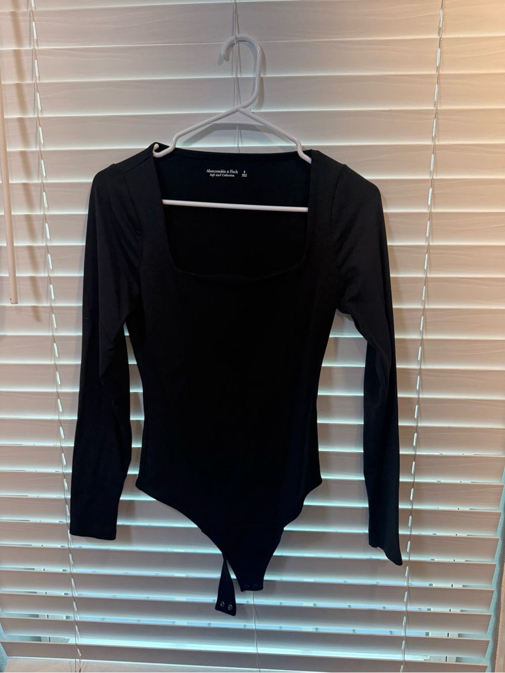Black Long-Sleeve Scoop Neck Bodysuit